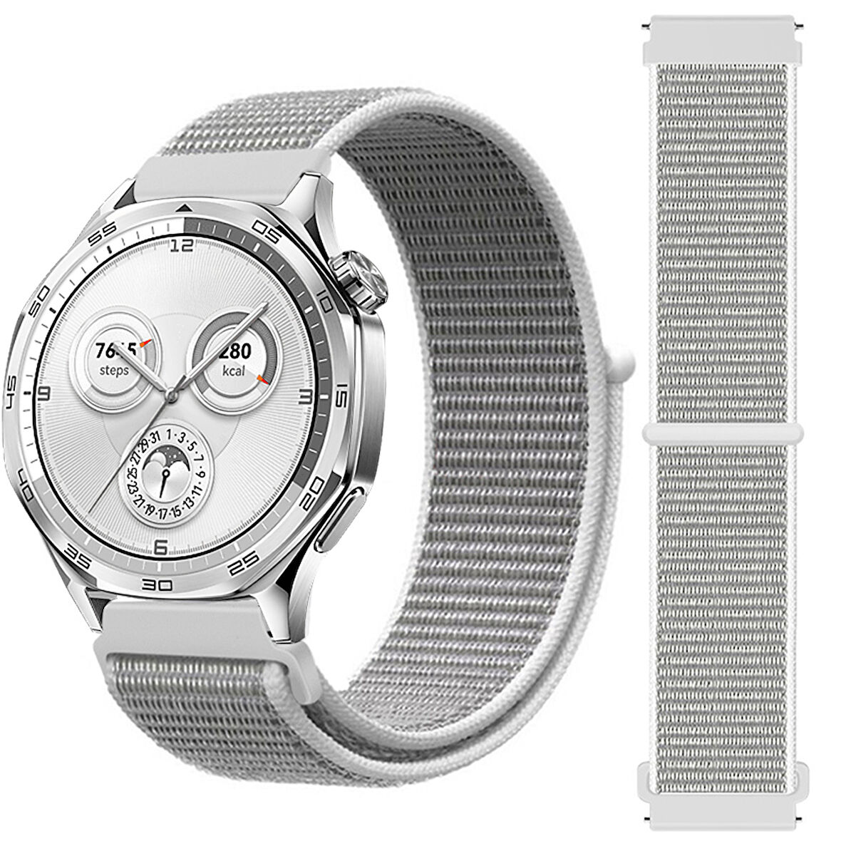 Huawei Watch GT5 46mm GT4 46mm İle Uyumlu Ayarlanabilir Cırt Cırtlı Yumuşak Spor Kumaş Örgü Kordon