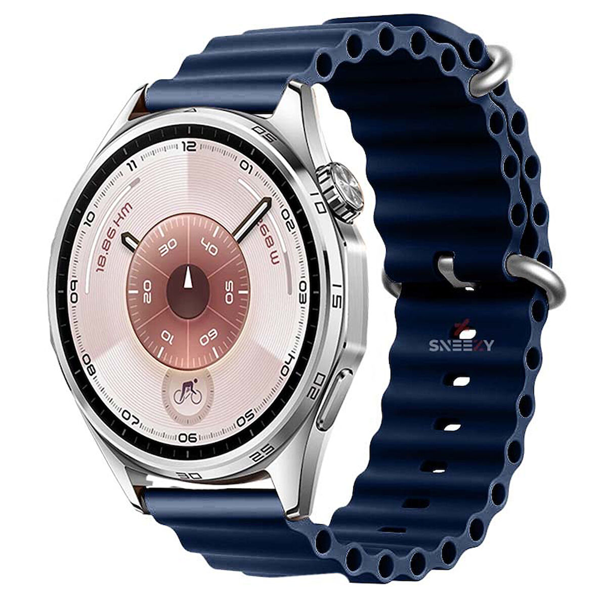 Huawei Watch GT6 46mm İle Uyumlu Dalga Desenli Tokalı Yumuşak Ocean Soft Silikon Kordon