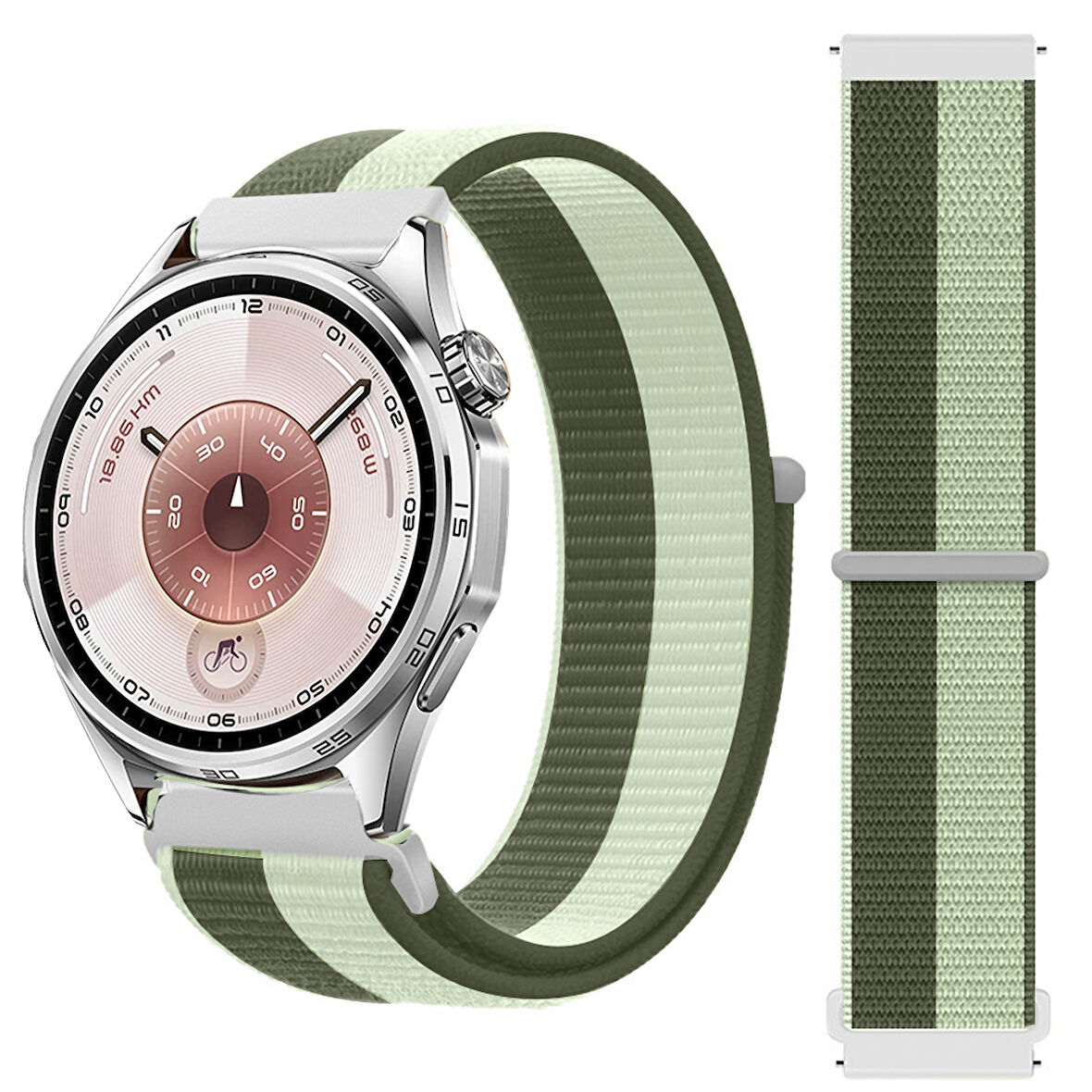 Huawei Watch GT6 46mm İle Uyumlu Ayarlanabilir Cırt Cırtlı Yumuşak Spor Kumaş Örgü Kordon