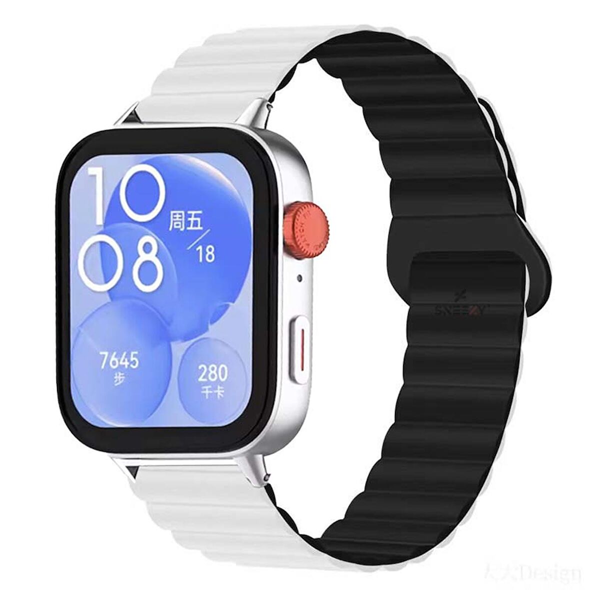 Huawei Watch Fit 3 İle Uyumlu Duo Baklalı Magnetik Silikon Kordon