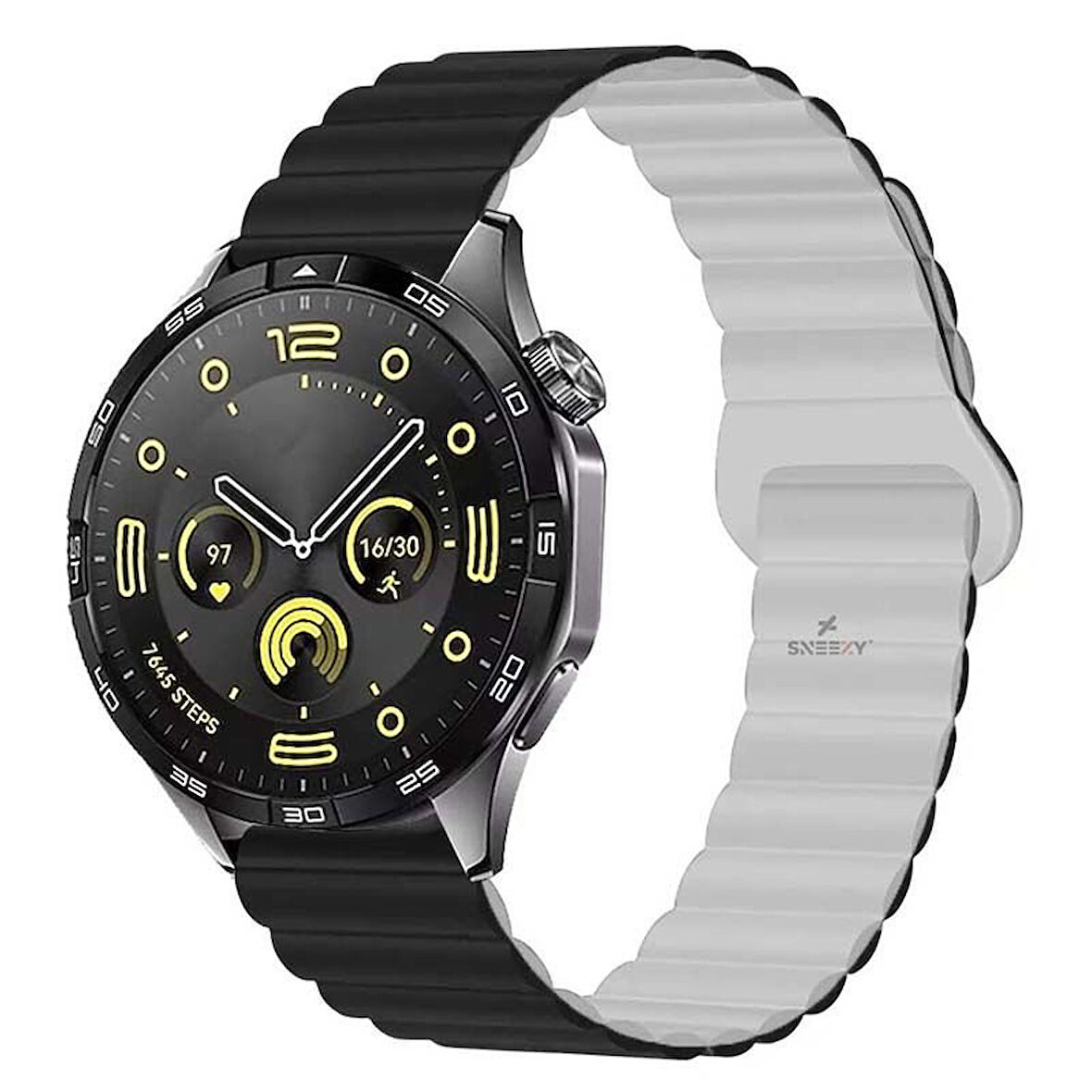 Sneezy Huawei Watch GT5 46mm İle Uyumlu 22mm Harmony Duo Magnetik Silikon Kordon
