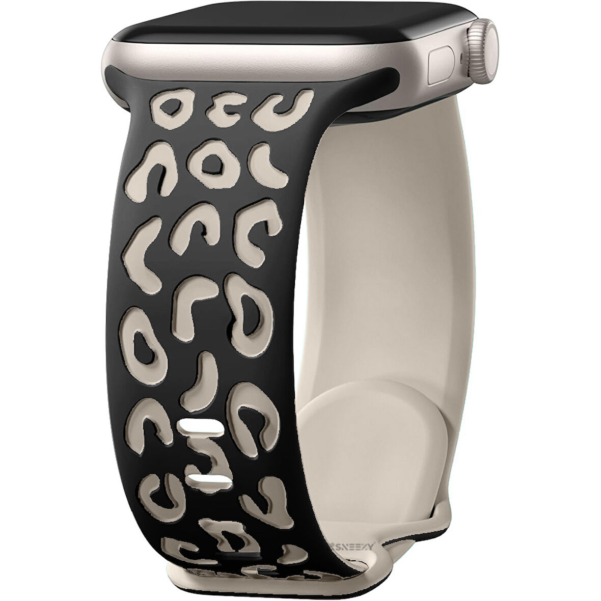 Apple Watch Uyumlu 44 45 46mm Leopar Desenli Yumuşak Silikon Kordon Seri 2 3 4 5 6 Se 7 8 9 10 