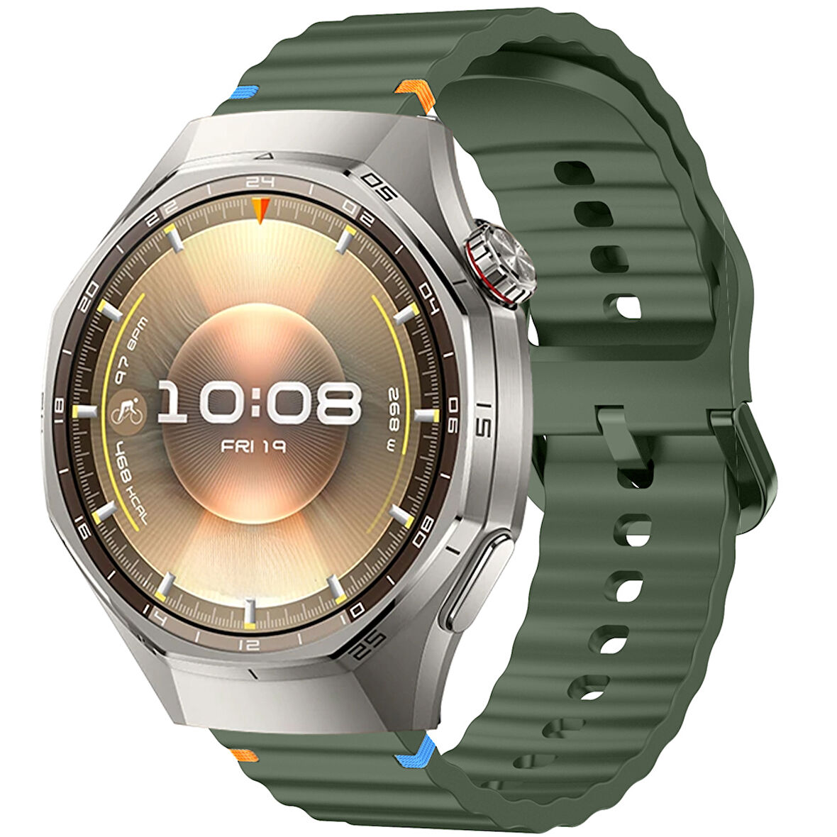Huawei Watch GT6 Pro 46mm İle Uyumlu Dalga Desenli Tokalı Yumusaş Soft Silikon Kordon