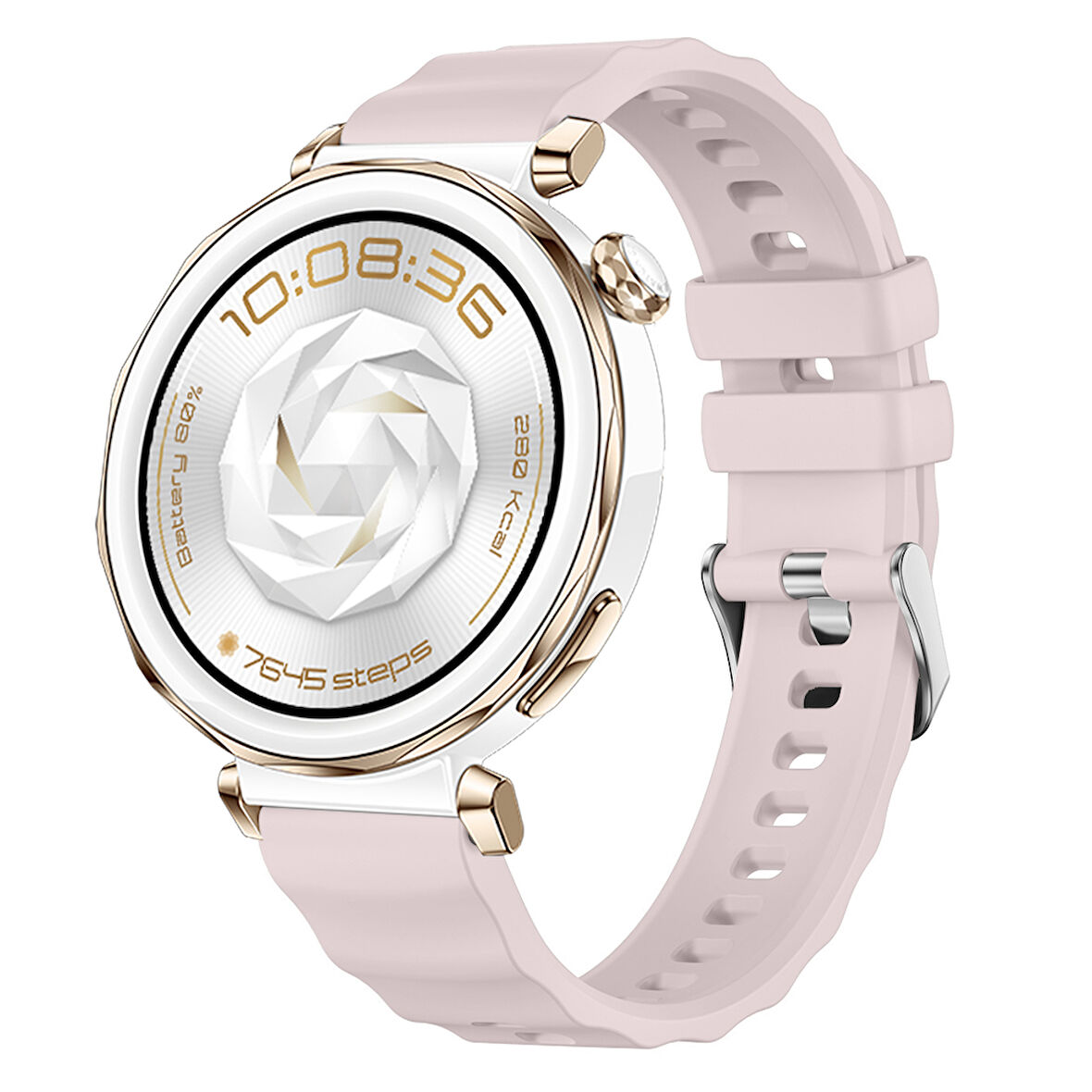 Sneezy Huawei Watch GT5 Pro 42mm İle Uyumlu SoftFlex Metal Tokalı Spor Silikon Akıllı Saat Kordonu