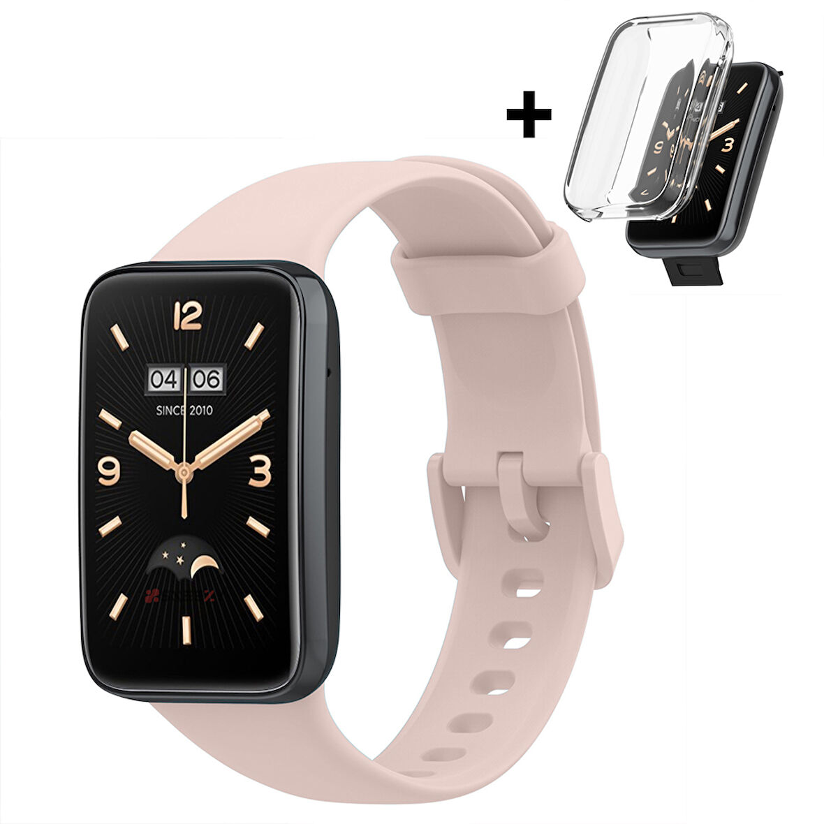 Mi Band 7 Pro İle Uyumlu Yumuşak Soft Silikon Tokalı Kordon Ve Tpu Şeffaf Kasa Koruyucu