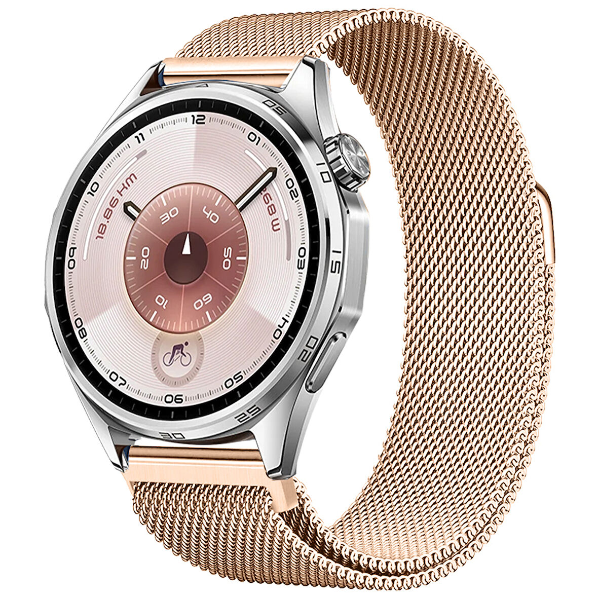 Huawei Watch GT6 46mm Uyumlu Manyetik Milanese Loop Metal Kordon 