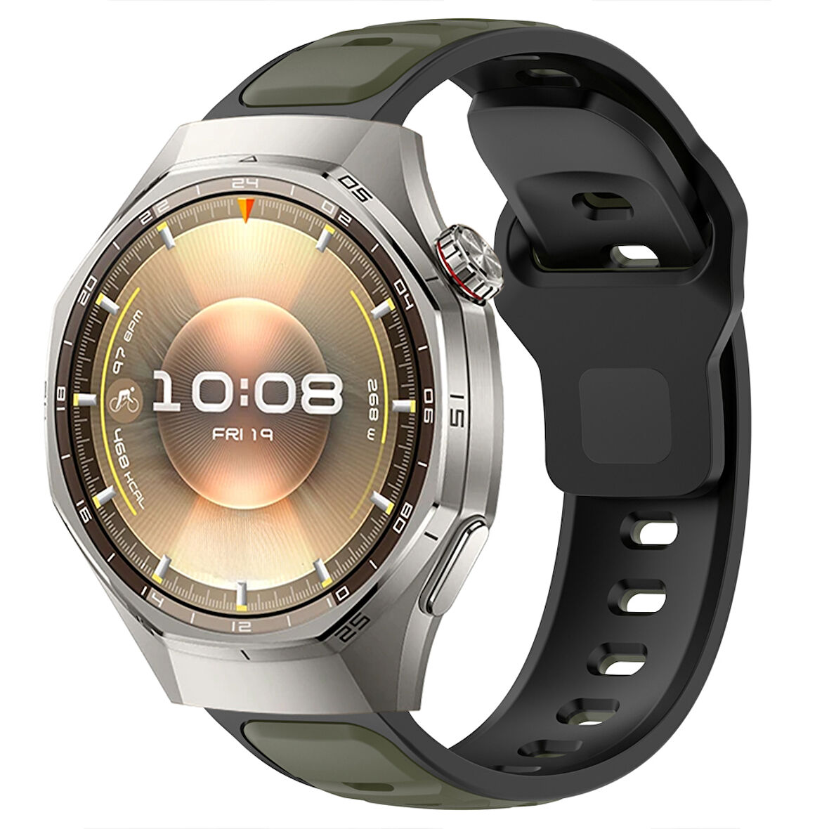 Huawei Watch GT6 Pro 46mm İle Uyumlu Çift Renkli Spor Silikon Kordon Nefes Alabilir Konforlu