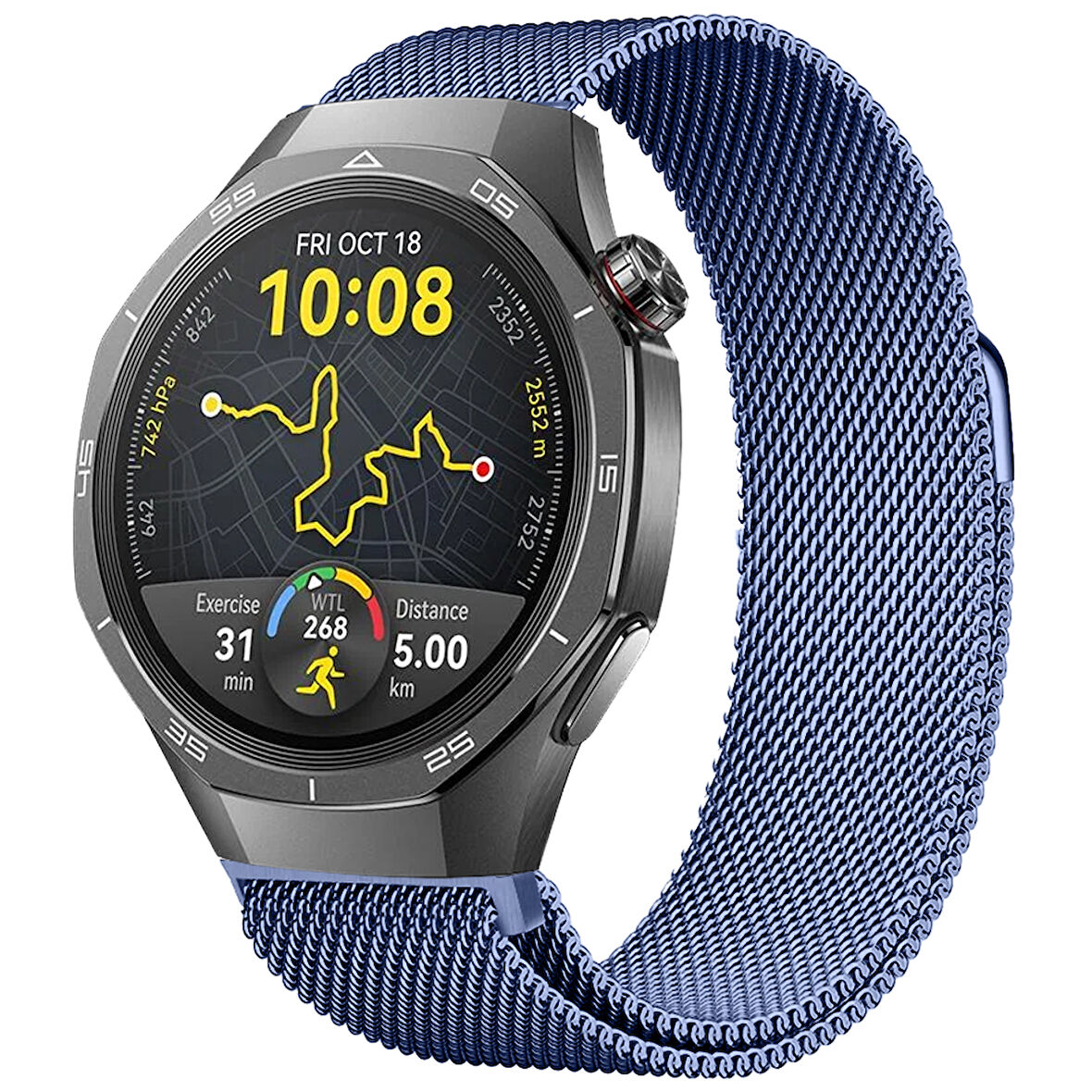 Huawei Watch GT5 Pro 46mm Uyumlu Manyetik Milanese Loop Metal Kordon 