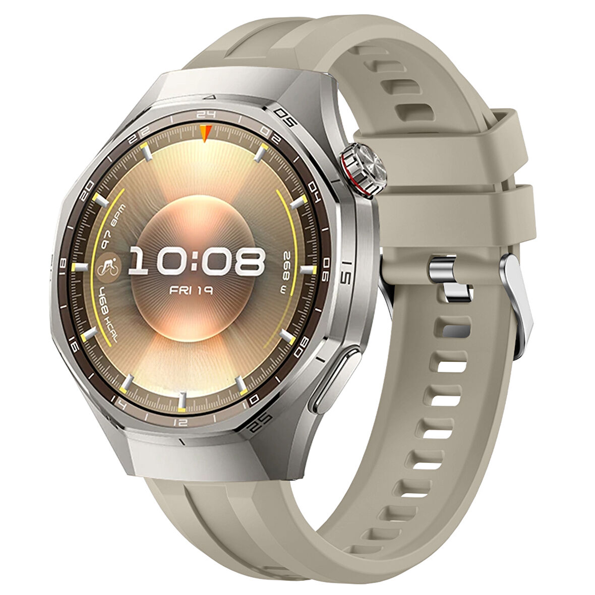 Sneezy Huawei Watch GT6 Pro 46mm İle Uyumlu Spor Silikon Metal Tokalı Soft Saat Kordonu