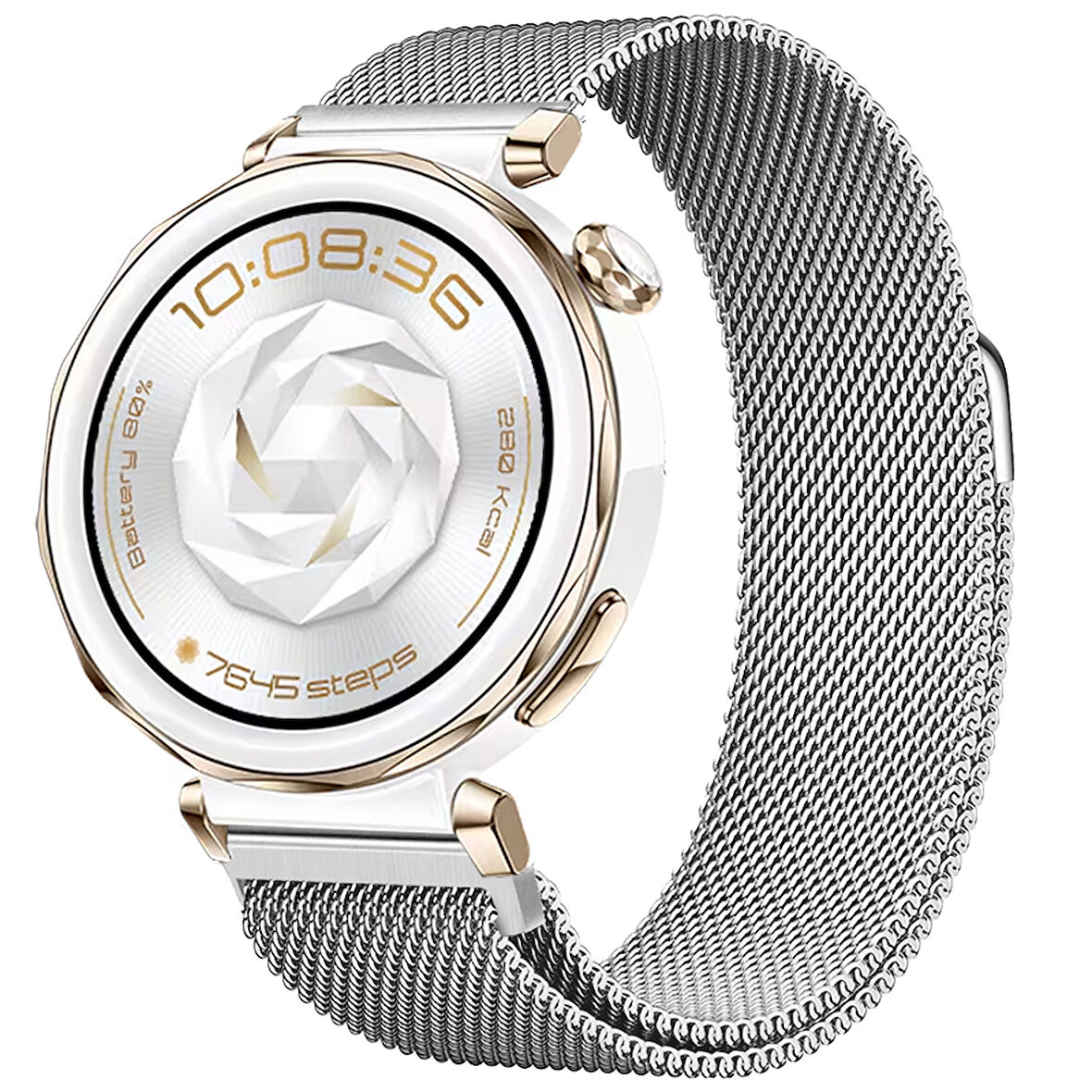 Huawei Watch GT5 Pro 42mm Uyumlu Manyetik Milanese Loop Metal Kordon 