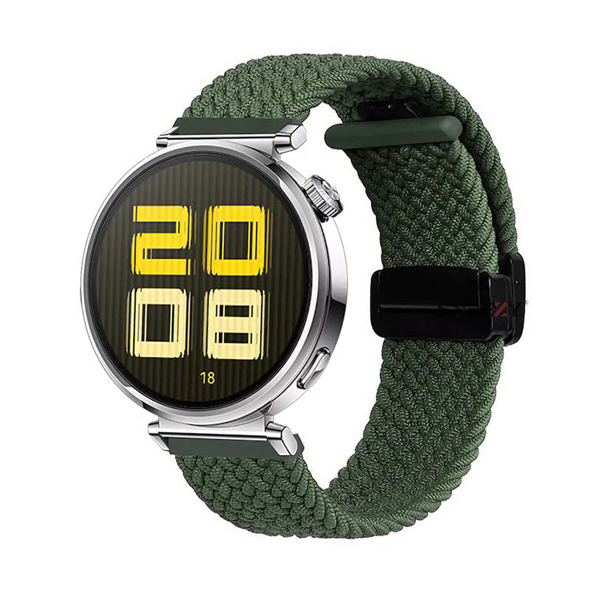 Sneezy Huawei Watch GT5 41mm İle Uyumlu FiberLink Manyetik Tokalı Kumaş Örgü Kordon