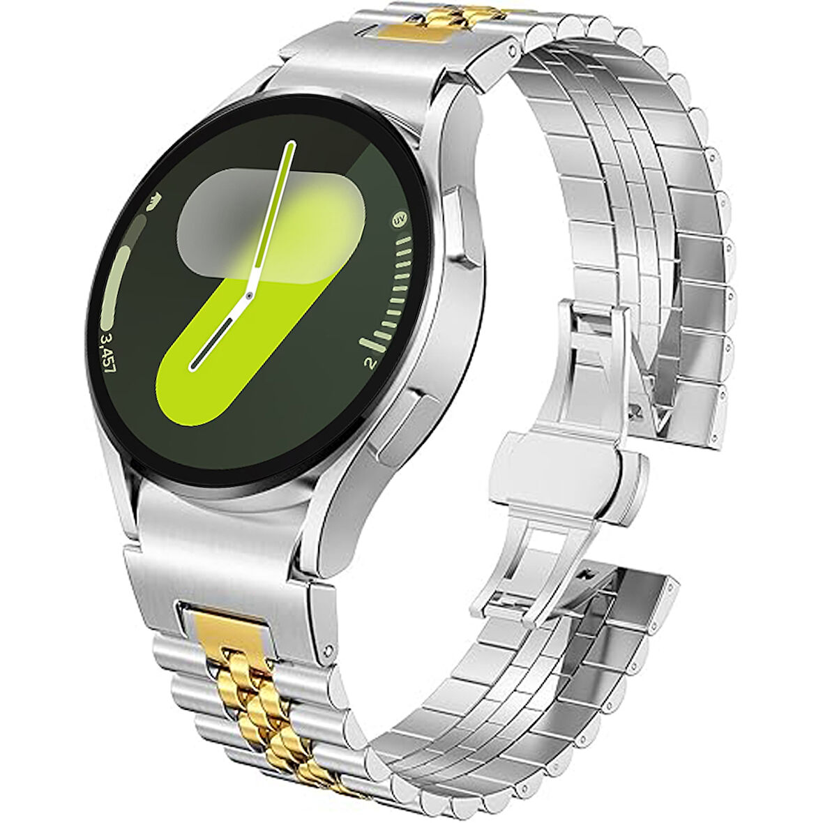 Samsung Galaxy Watch 7 40mm-44mm İle Uyumlu Klipsli Paslanmaz Çelik Metal Kordon