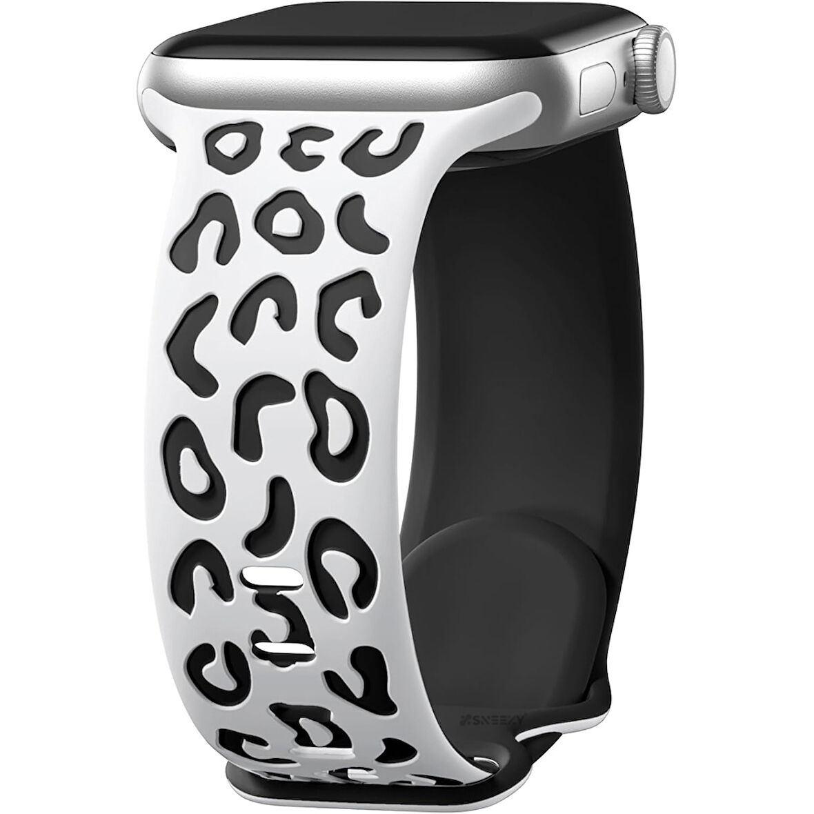 Apple Watch Ultra 1 ve 2 Uyumlu 49mm Leopar Desenli Yumuşak Silikon Kordon