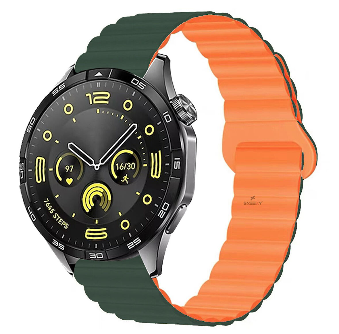 Sneezy Huawei Watch GT5 46mm İle Uyumlu 22mm Harmony Duo Magnetik Silikon Kordon