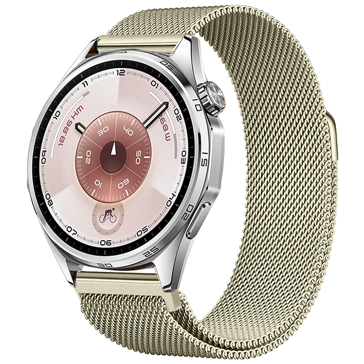 Huawei Watch GT6 46mm Uyumlu Manyetik Milanese Loop Metal Kordon 