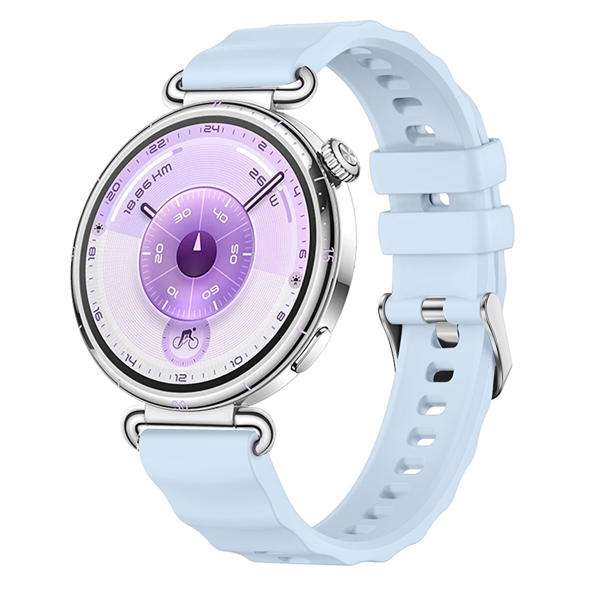 Sneezy Huawei Watch GT6 41mm İle Uyumlu SoftFlex Metal Tokalı Spor Silikon Akıllı Saat Kordonu