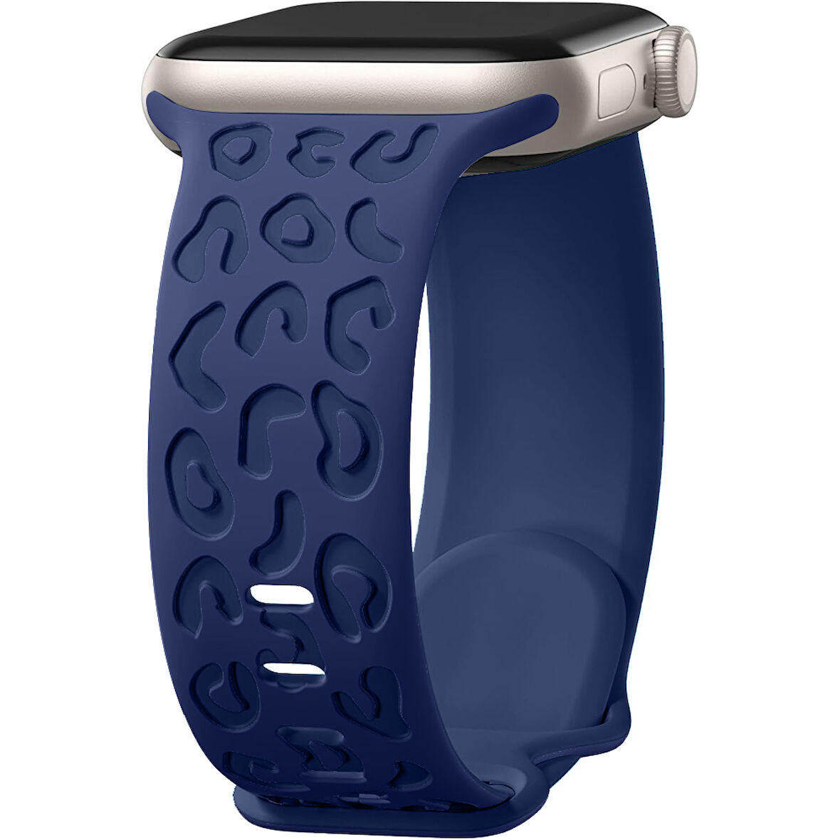 Apple Watch Uyumlu 44 45 46mm Leopar Desenli Yumuşak Silikon Kordon Seri 2 3 4 5 6 Se 7 8 9 10 