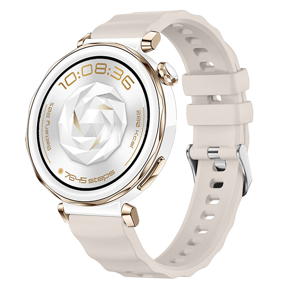 Sneezy Huawei Watch GT5 Pro 42mm İle Uyumlu SoftFlex Metal Tokalı Spor Silikon Akıllı Saat Kordonu