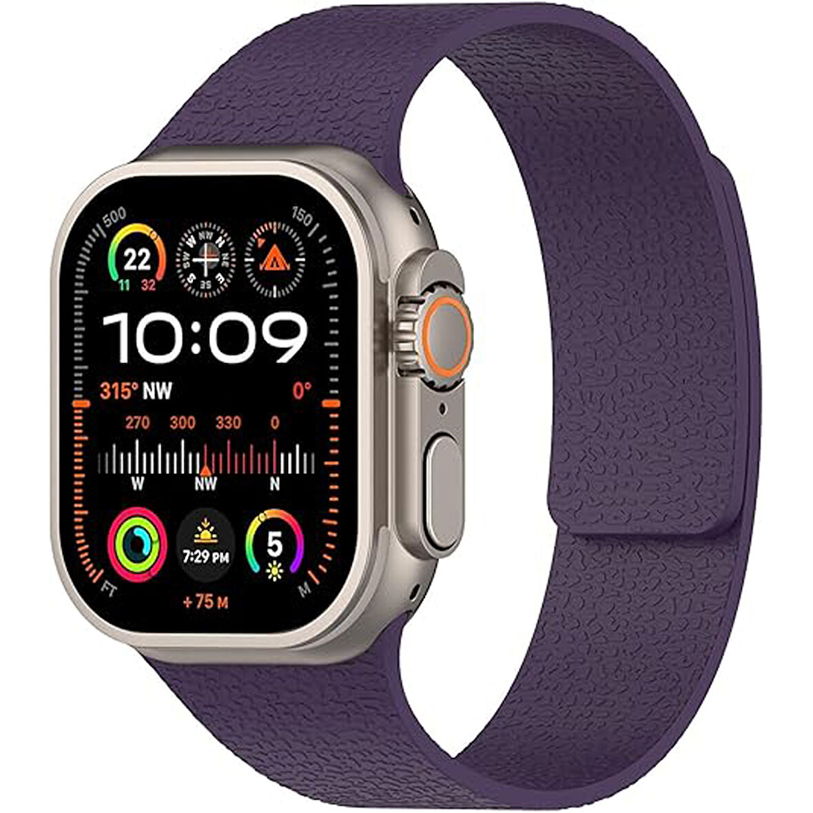 Apple Watch 2-3-4-5-6-7-8-10 & SE Uyumlu Manyetik Desenli Spor Silikon Kordon (38/40/41 & 42 mm)