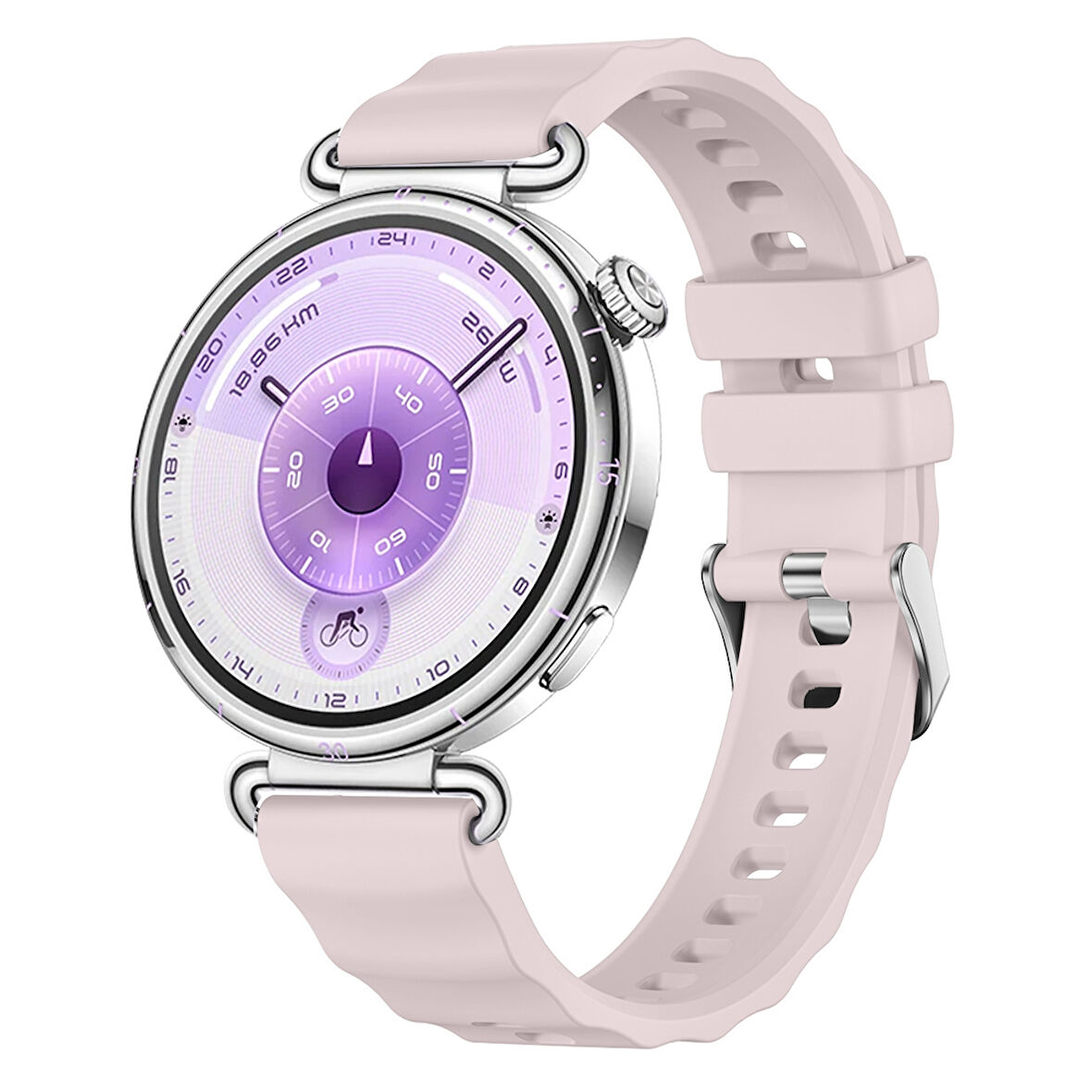 Sneezy Huawei Watch GT6 41mm İle Uyumlu SoftFlex Metal Tokalı Spor Silikon Akıllı Saat Kordonu