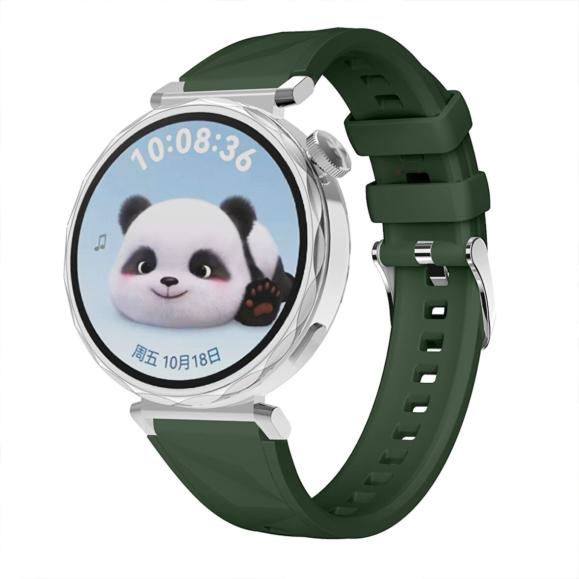 Sneezy Huawei Watch GT5 Pro 42mm İle Uyumlu Prism Metal Tokalı Soft Yumuşak Silikon Kordon