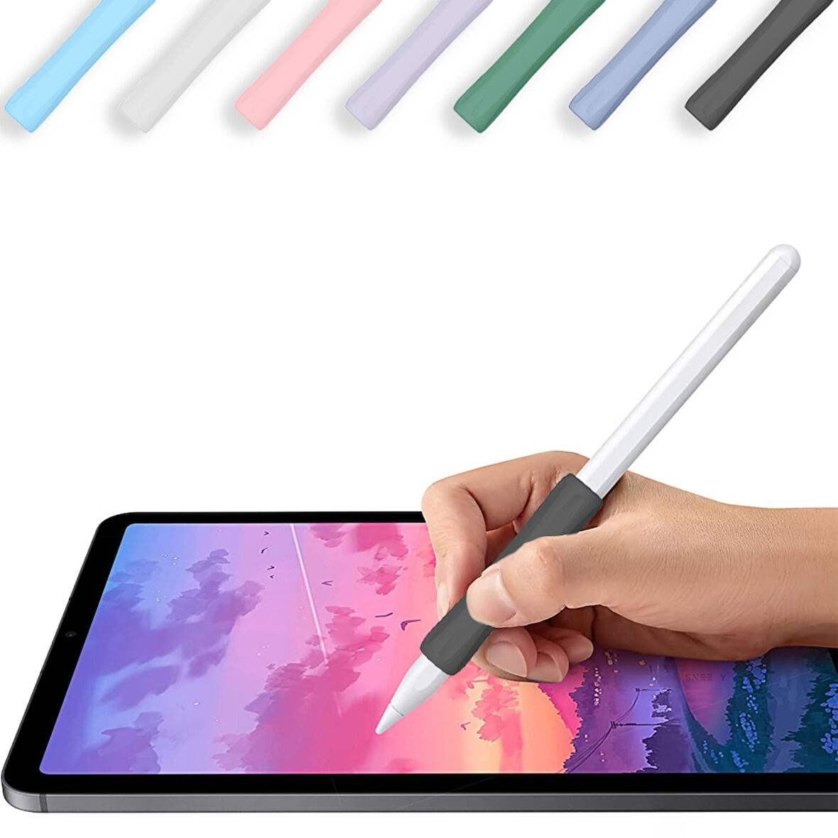 Apple Pencil 1-2 Nesil Pro USB-C Uyumlu Soft Yumuşak Silikon Kalem Tutucu Zarif Ve Rahat Kullanım