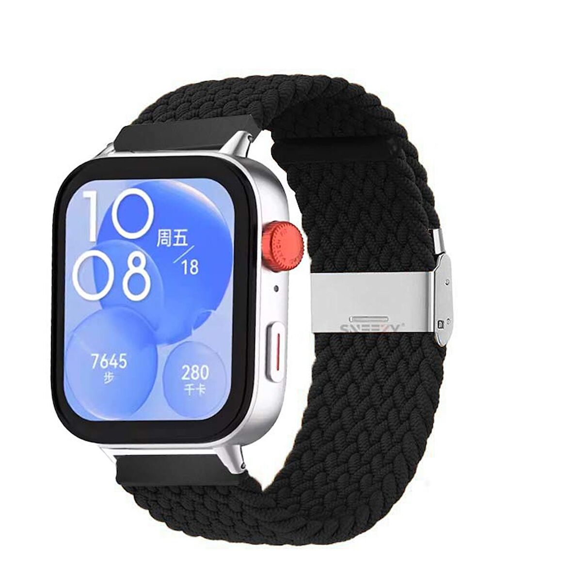 Huawei Watch Fit 3 İle Uyumlu Metal Klips Solo Fiberlink Örgü Kordon
