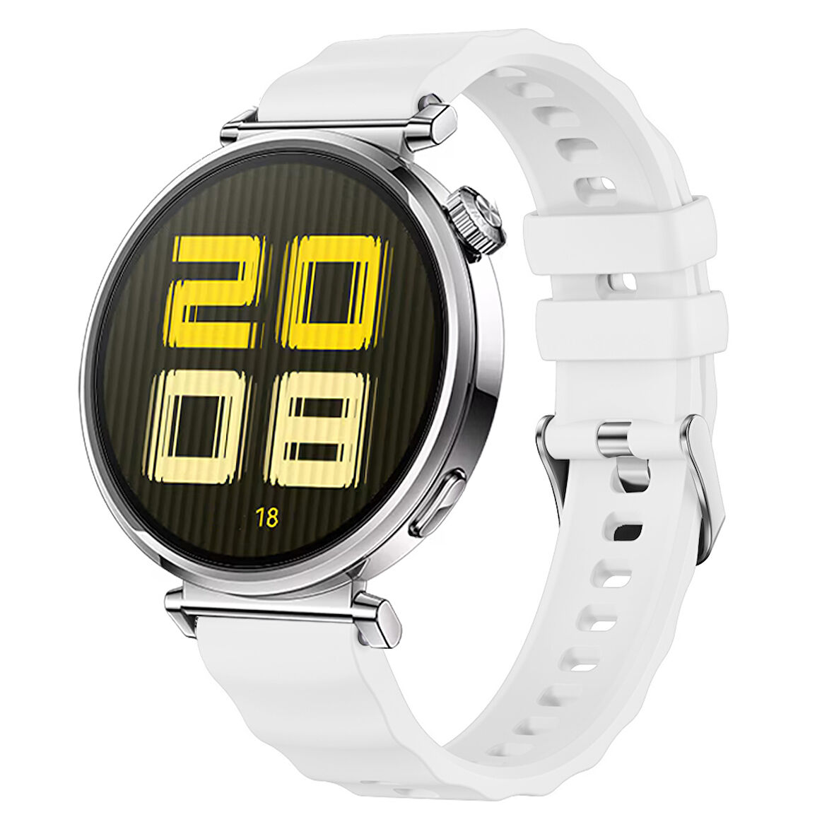 Sneezy Huawei Watch GT5 41mm İle Uyumlu SoftFlex Metal Tokalı Spor Silikon Akıllı Saat Kordonu