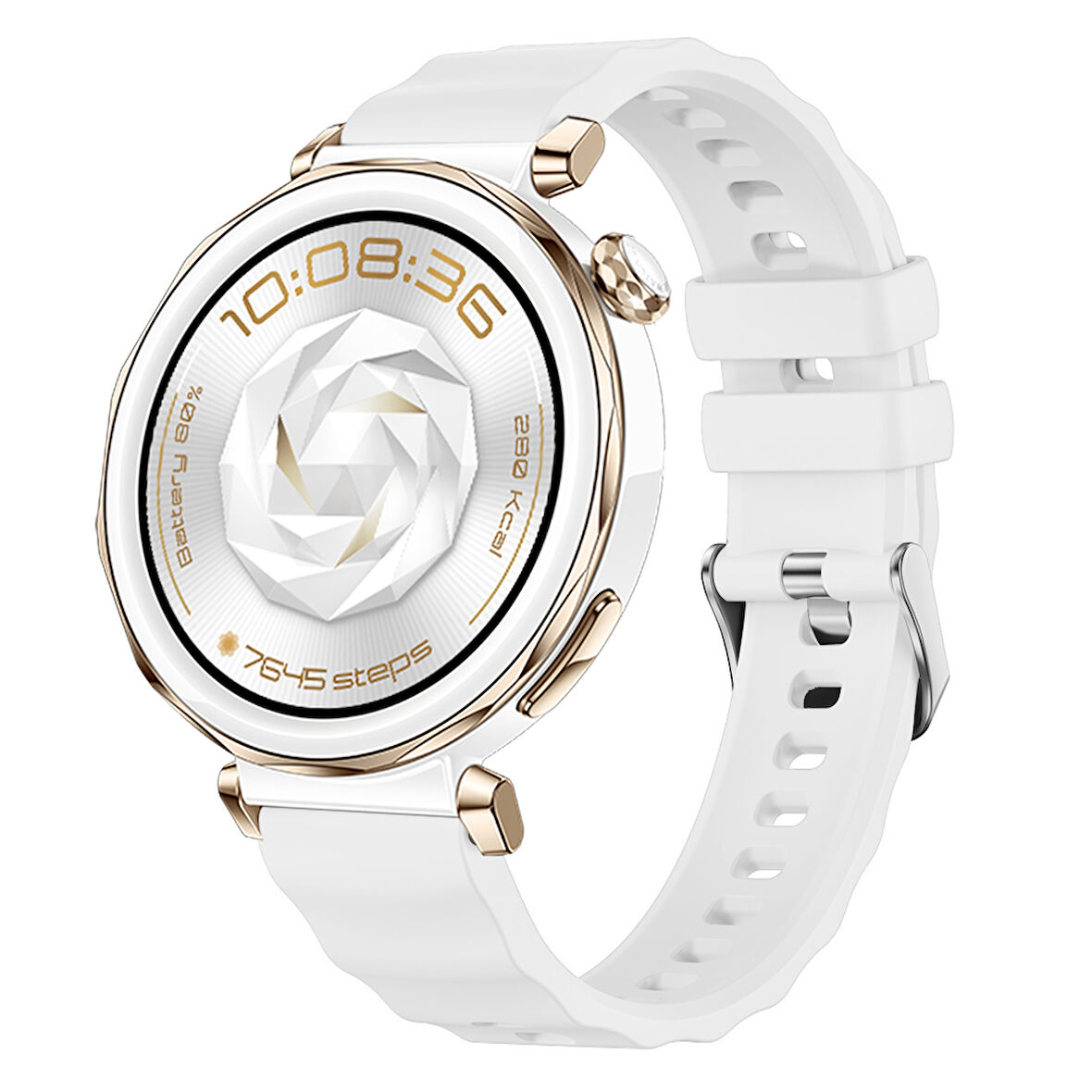 Sneezy Huawei Watch GT5 Pro 42mm İle Uyumlu SoftFlex Metal Tokalı Spor Silikon Akıllı Saat Kordonu