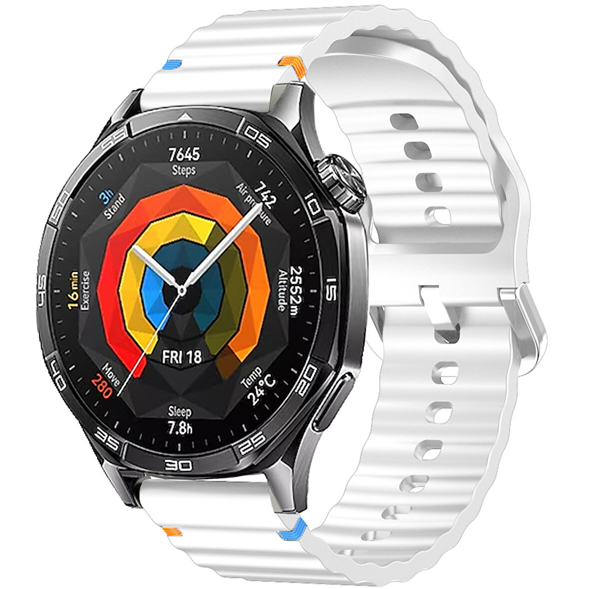 Huawei Watch GT3 46mm GT3 Pro 46mm GT3 Se Uyumlu Dalga Desenli Tokalı Yumusaş Soft Silikon Kordon 