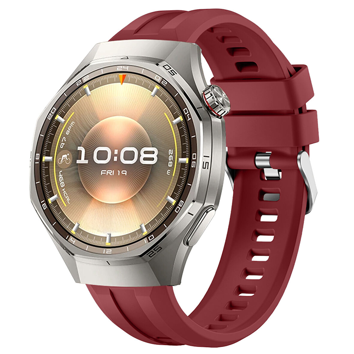 Sneezy Huawei Watch GT6 Pro 46mm İle Uyumlu Spor Silikon Metal Tokalı Soft Saat Kordonu