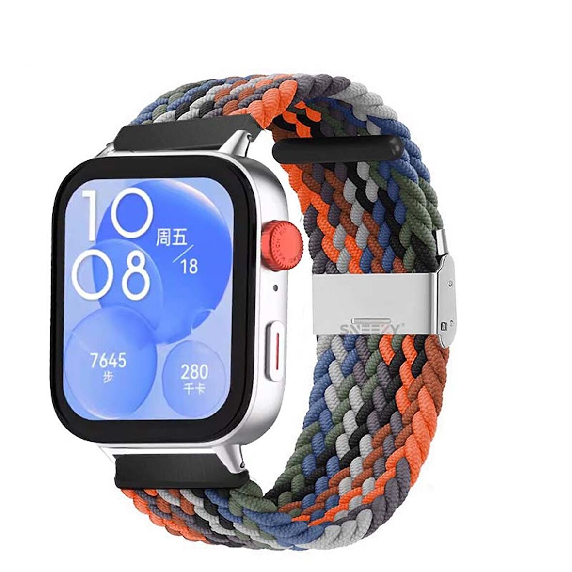Huawei Watch Fit 3 İle Uyumlu Metal Klips Solo Fiberlink Örgü Kordon