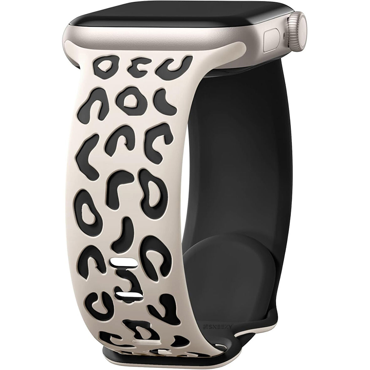 Apple Watch Uyumlu 44 45 46mm Leopar Desenli Yumuşak Silikon Kordon Seri 2 3 4 5 6 Se 7 8 9 10 