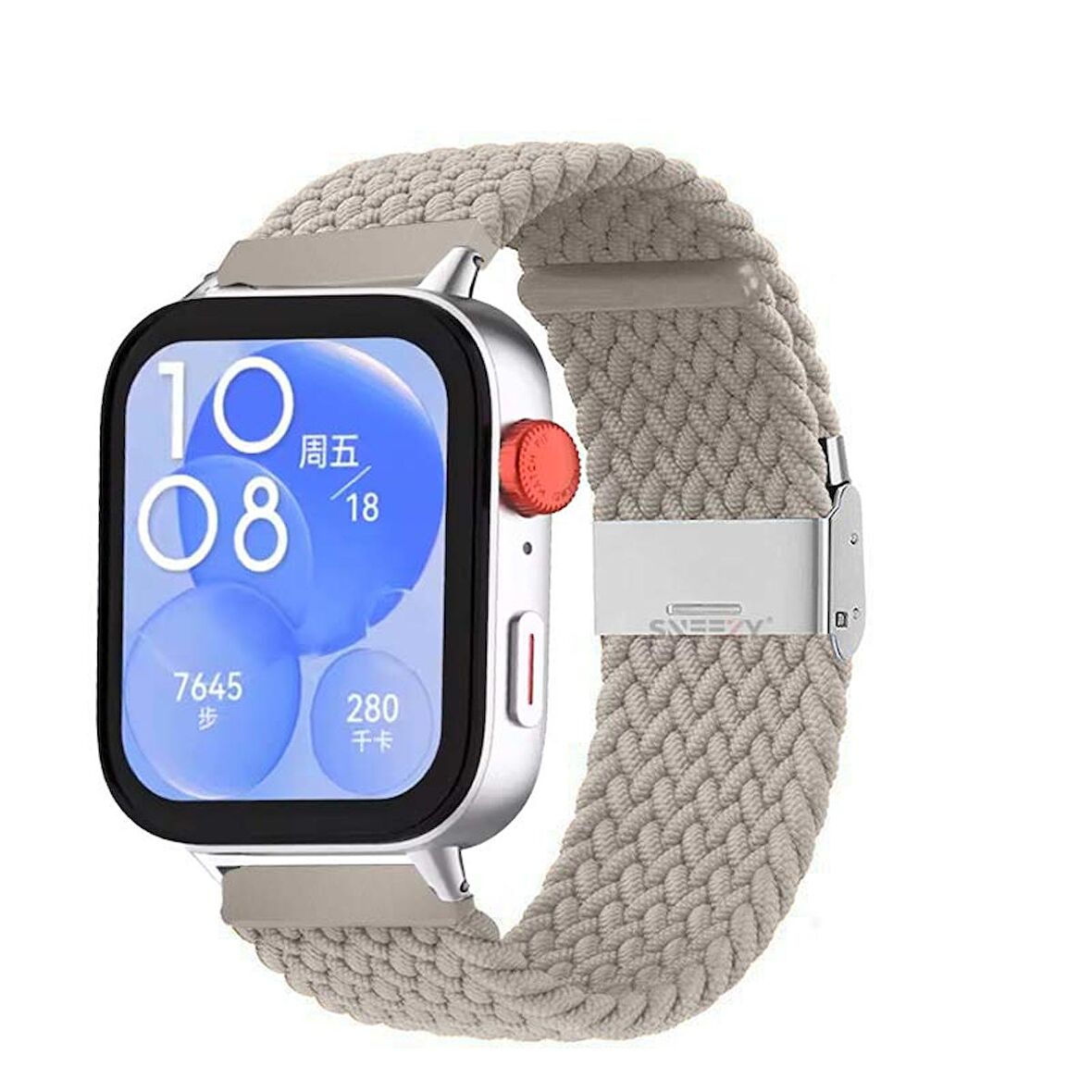 Huawei Watch Fit 3 İle Uyumlu Metal Klips Solo Fiberlink Örgü Kordon
