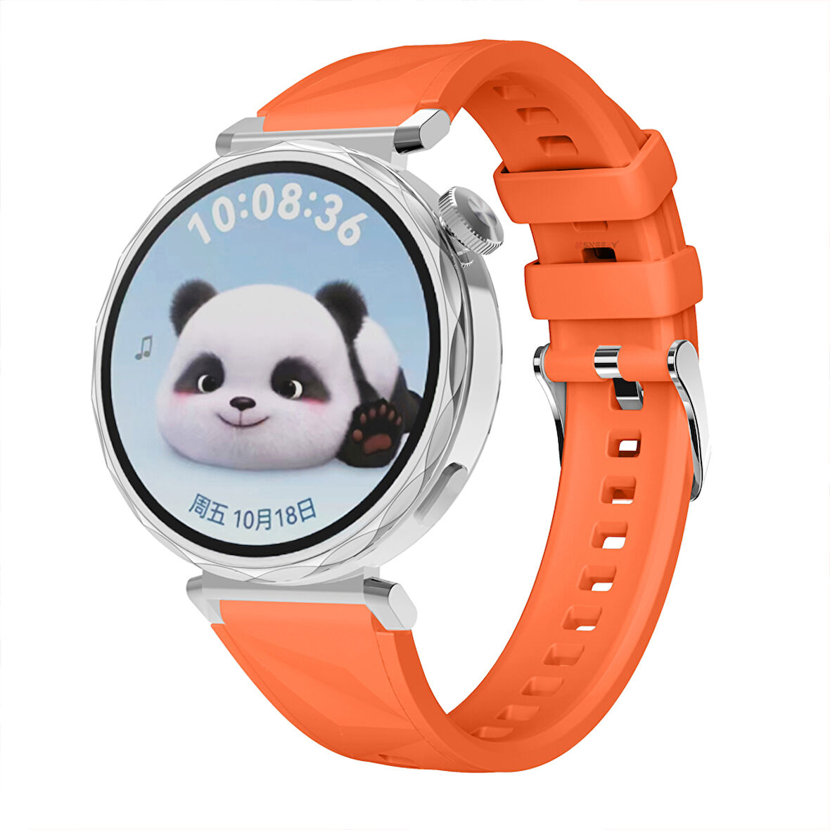 Sneezy Huawei Watch GT5 Pro 42mm İle Uyumlu Prism Metal Tokalı Soft Yumuşak Silikon Kordon