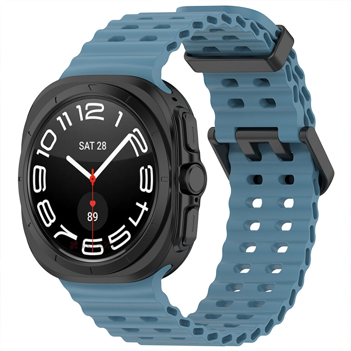 Samsung Galaxy Watch 7 Ultra İle Uyumlu AirFlow Metal Tokalı Yumuşak Soft Silikon Kordon 