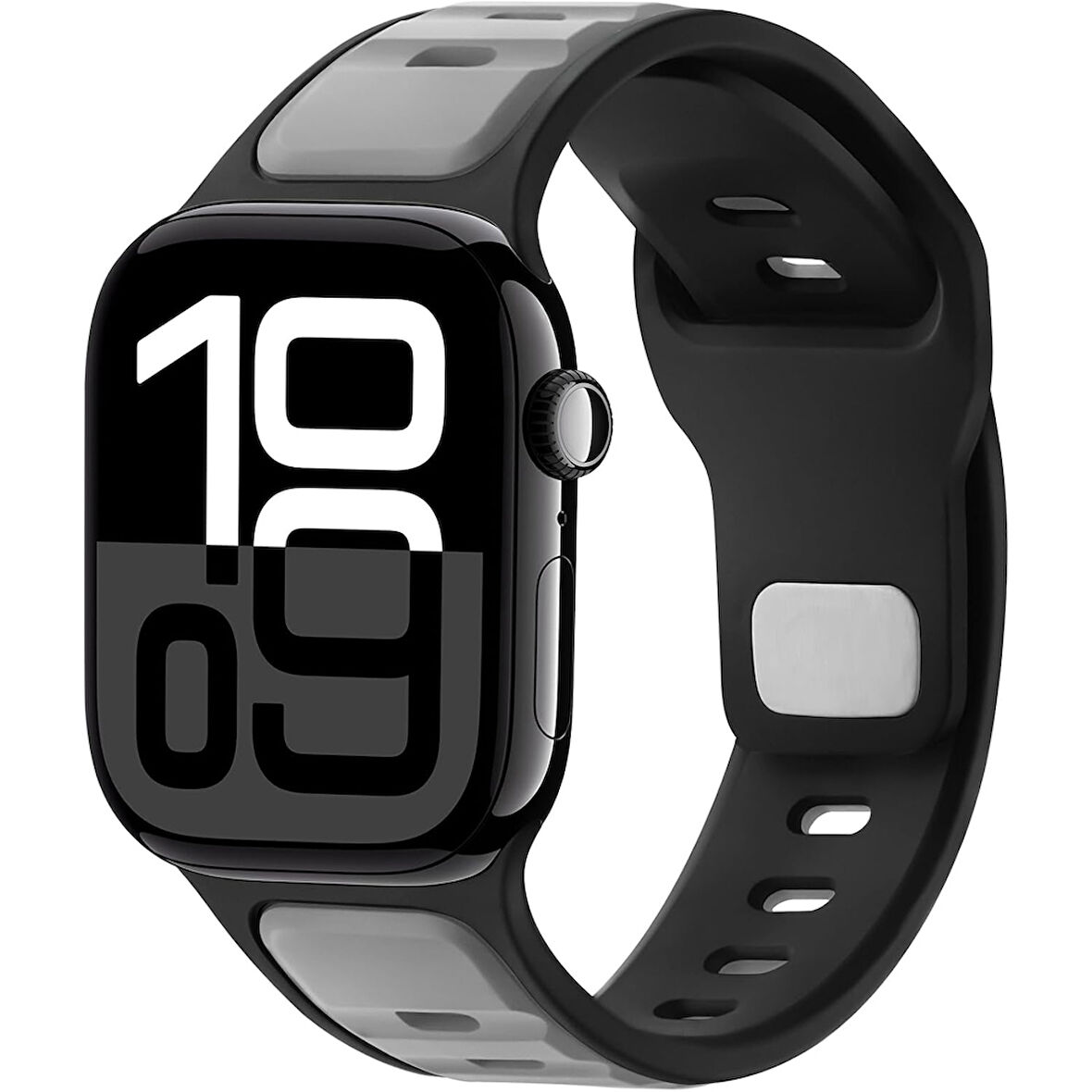 Apple Watch 42mm 44mm 45mm S10 46mm Ultra 49mm Çift Renkli Spor Silikon Kordon Nefes Alabilir