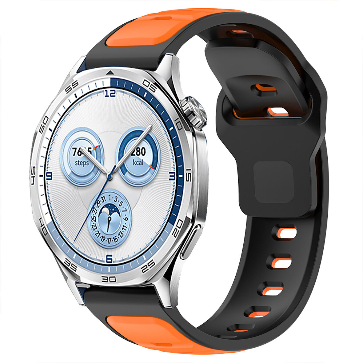 Huawei Watch GT5 46mm ve GT5 46mm İle Uyumlu Çift Renkli Spor Silikon Kordon Nefes Alabilir Konforlu