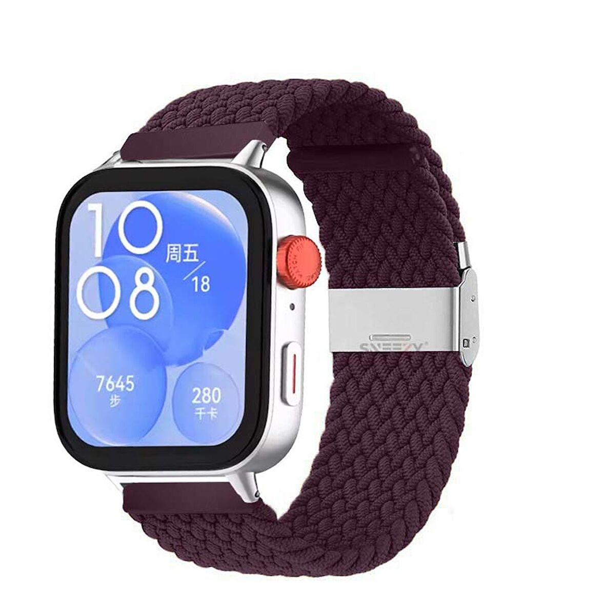 Huawei Watch Fit 3 İle Uyumlu Metal Klips Solo Fiberlink Örgü Kordon