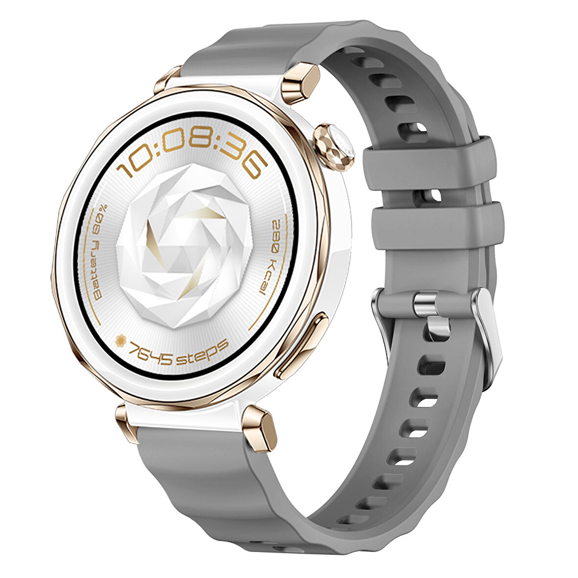 Sneezy Huawei Watch GT5 Pro 42mm İle Uyumlu SoftFlex Metal Tokalı Spor Silikon Akıllı Saat Kordonu