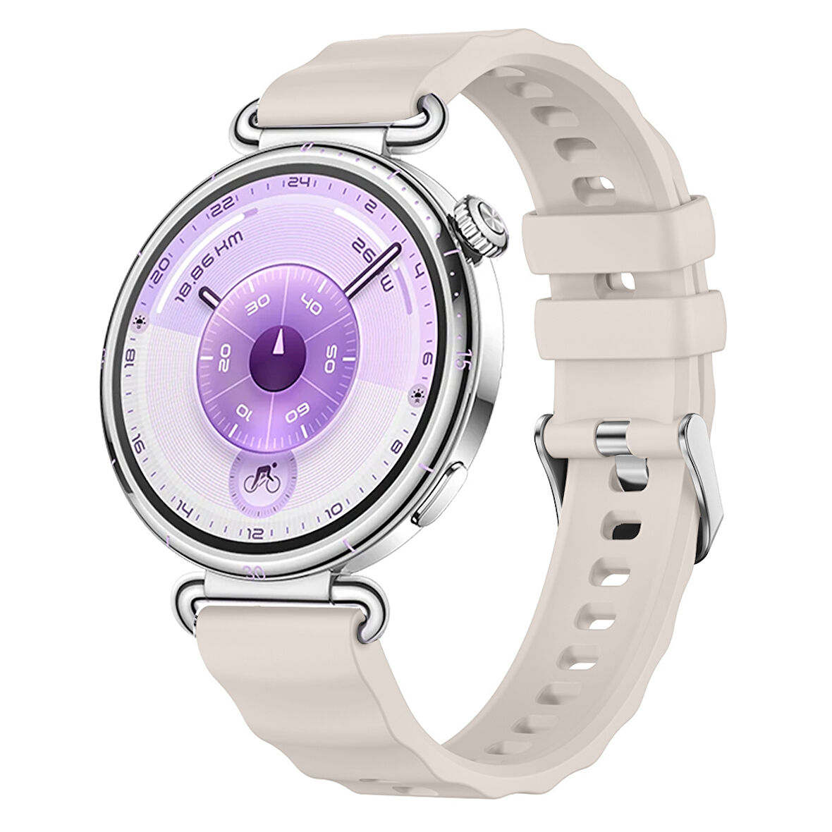 Sneezy Huawei Watch GT6 41mm İle Uyumlu SoftFlex Metal Tokalı Spor Silikon Akıllı Saat Kordonu