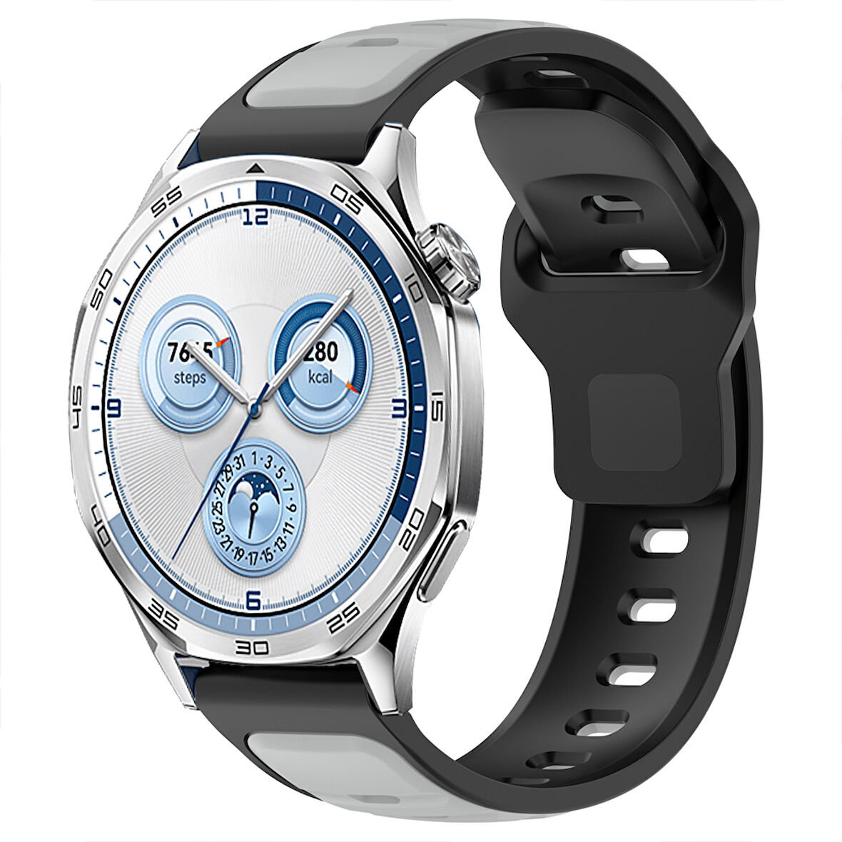 Huawei Watch GT5 46mm ve GT5 46mm İle Uyumlu Çift Renkli Spor Silikon Kordon Nefes Alabilir Konforlu