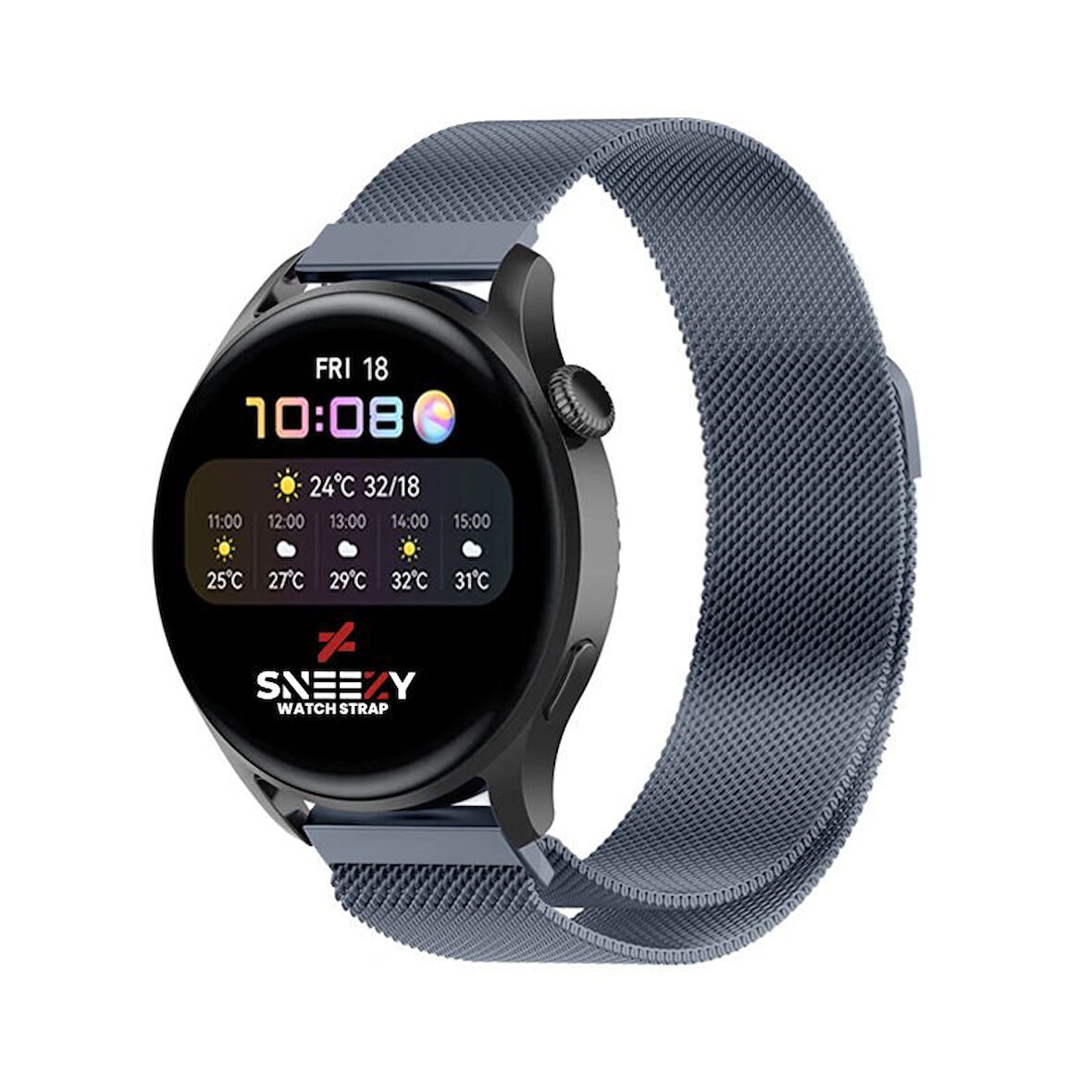 Huawei Watch GT5 46mm Uyumlu Kordon Woven Wire Tasarım Metal Hasır Kordon