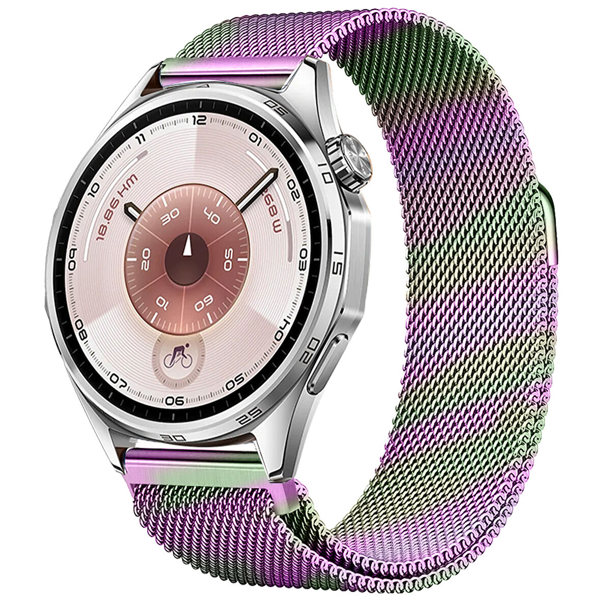 Huawei Watch GT6 46mm Uyumlu Manyetik Milanese Loop Metal Kordon 