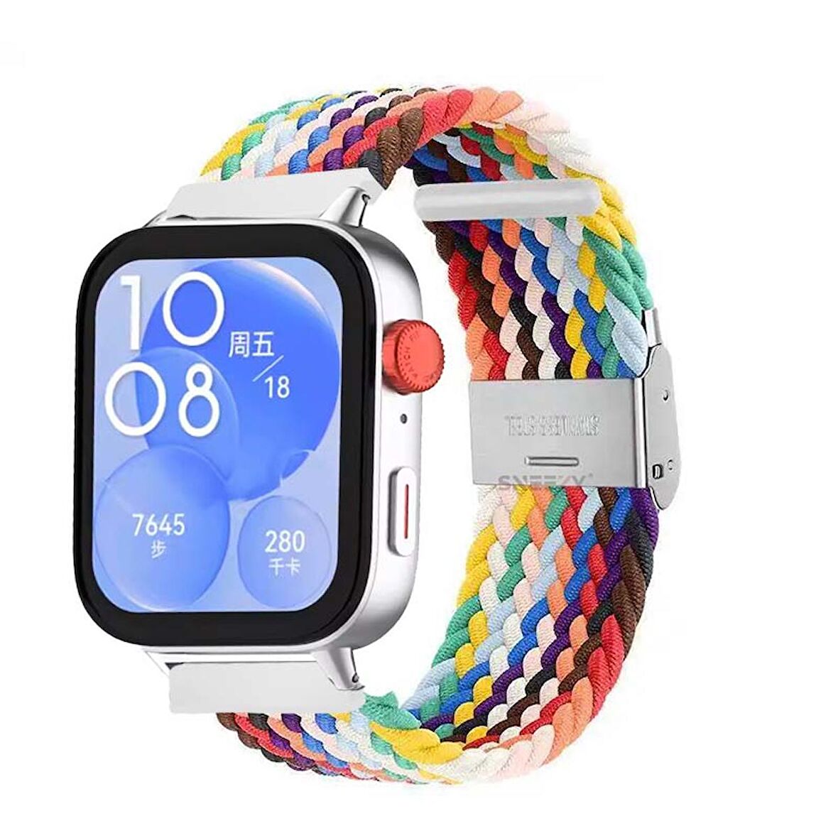 Huawei Watch Fit 3 İle Uyumlu Metal Klips Solo Fiberlink Örgü Kordon