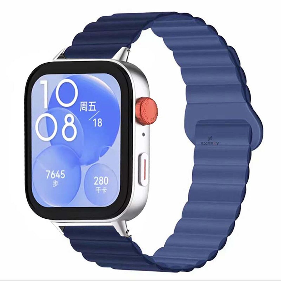 Huawei Watch Fit 3 İle Uyumlu Duo Baklalı Magnetik Silikon Kordon