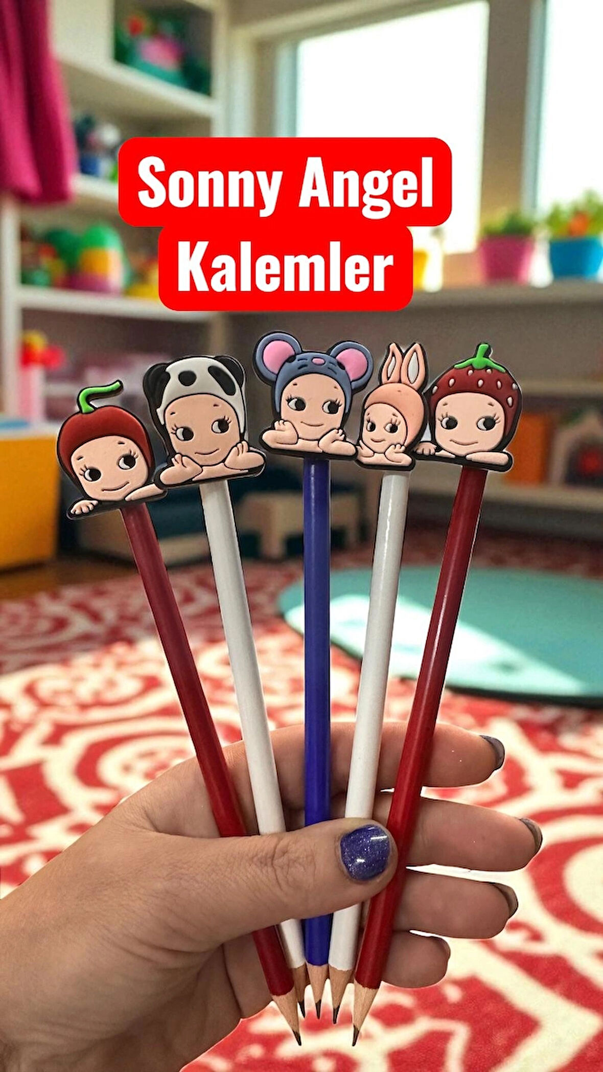 Sonny Angel 5 li Kurşun Kalem Seti (Kalem Başlıklı çıkarılabilir)