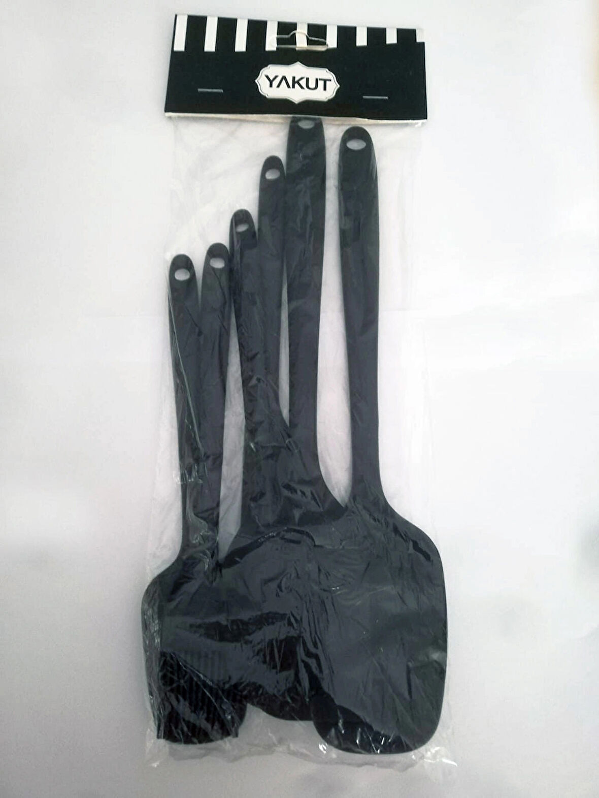 Isıya Dayanıklı Yanmaz Yapışmaz Silikon Spatula Seti 6 Parça Siyah