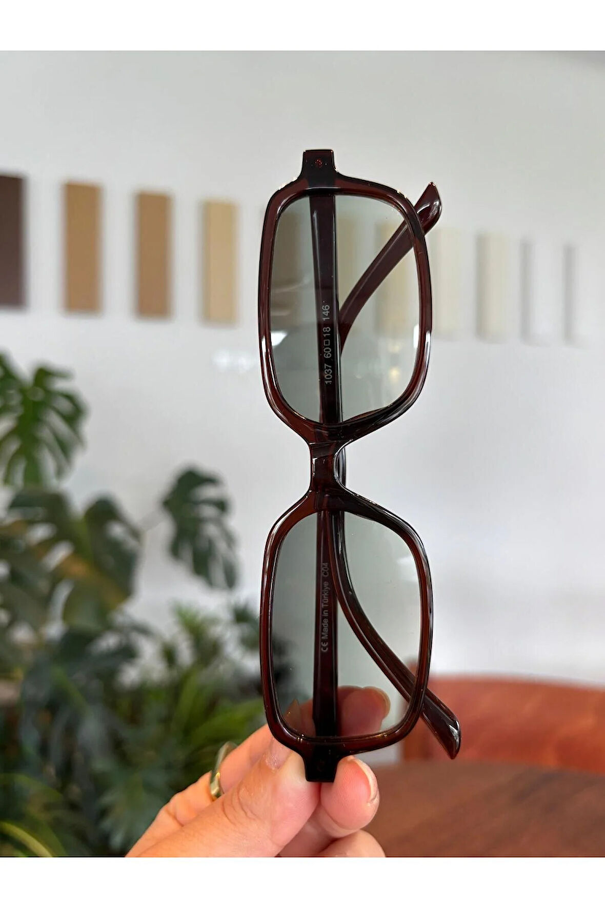 Square Kare Güneş Gözlüğü Miux Siyah Ince Çerçeve Şık unisex Model Uv400 Koruma