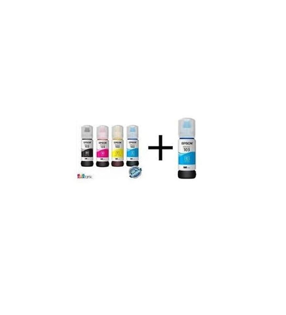 Epson 103 EcoTank L3251 4 Renk Orjinal Mürekkep Takımı + 1 Mavi Hediye